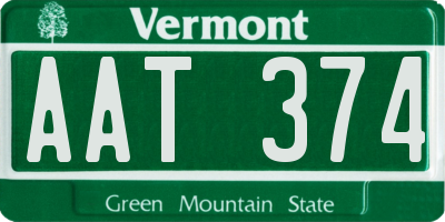 VT license plate AAT374