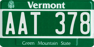 VT license plate AAT378