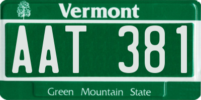 VT license plate AAT381