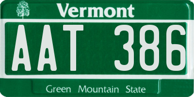 VT license plate AAT386
