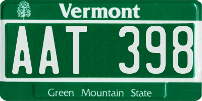 VT license plate AAT398
