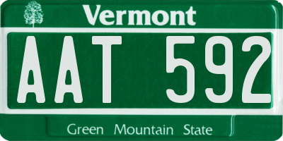VT license plate AAT592
