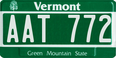 VT license plate AAT772