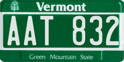 VT license plate AAT832