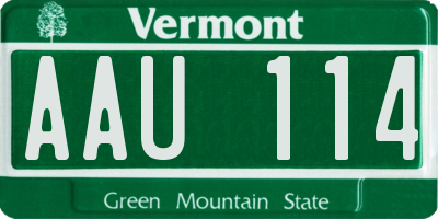 VT license plate AAU114
