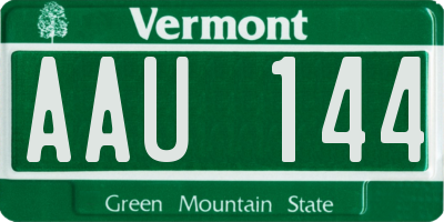 VT license plate AAU144