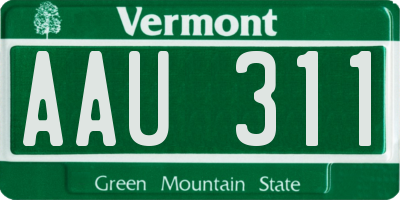 VT license plate AAU311