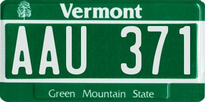 VT license plate AAU371