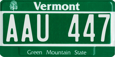 VT license plate AAU447