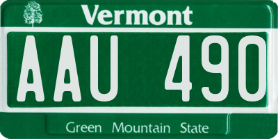 VT license plate AAU490