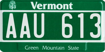 VT license plate AAU613