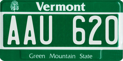 VT license plate AAU620