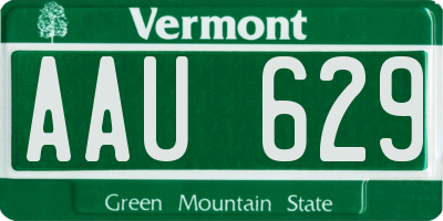 VT license plate AAU629