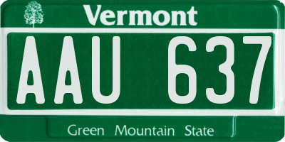 VT license plate AAU637