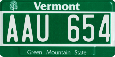 VT license plate AAU654