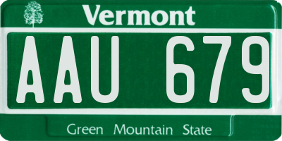 VT license plate AAU679