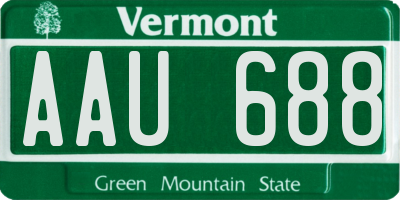 VT license plate AAU688