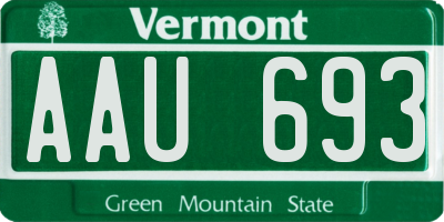 VT license plate AAU693