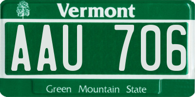 VT license plate AAU706
