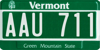 VT license plate AAU711