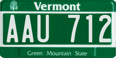 VT license plate AAU712