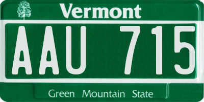 VT license plate AAU715