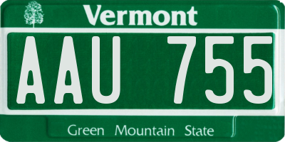 VT license plate AAU755