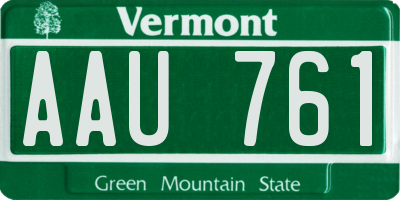 VT license plate AAU761