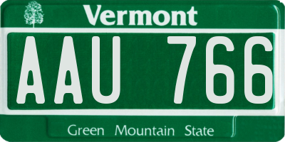 VT license plate AAU766