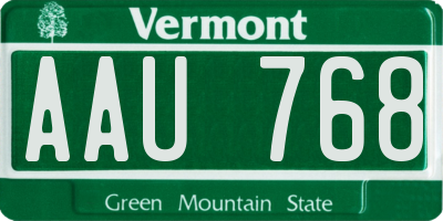 VT license plate AAU768