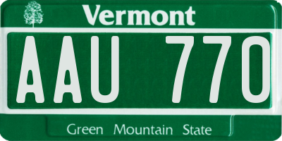 VT license plate AAU770