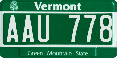 VT license plate AAU778