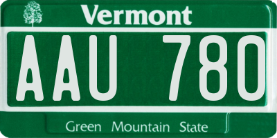 VT license plate AAU780