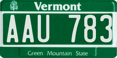VT license plate AAU783