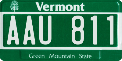 VT license plate AAU811