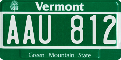 VT license plate AAU812