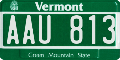 VT license plate AAU813
