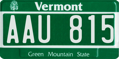 VT license plate AAU815