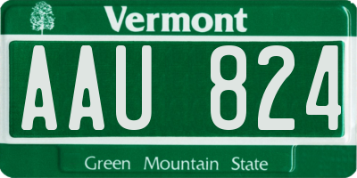 VT license plate AAU824