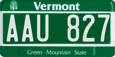 VT license plate AAU827