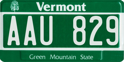 VT license plate AAU829