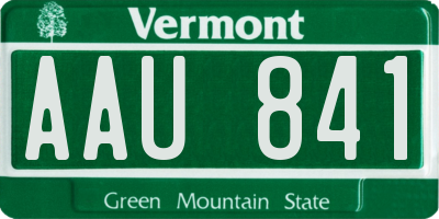 VT license plate AAU841