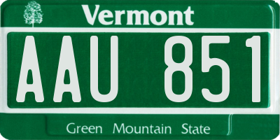 VT license plate AAU851