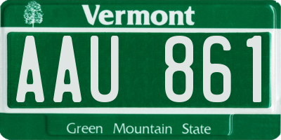 VT license plate AAU861