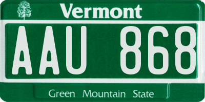 VT license plate AAU868
