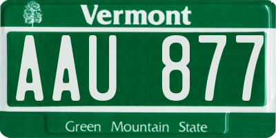VT license plate AAU877