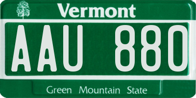 VT license plate AAU880