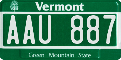 VT license plate AAU887