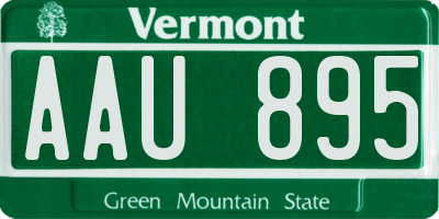 VT license plate AAU895