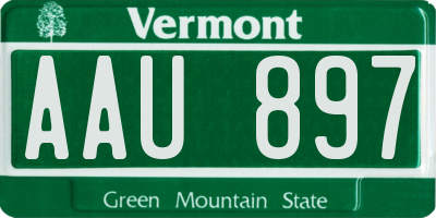 VT license plate AAU897